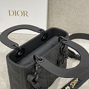 Small Lady Dior My ABCDior Bag Black Ultramatte Cannage Calfskin 20x17x8cm - 3