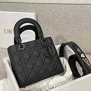 Small Lady Dior My ABCDior Bag Black Ultramatte Cannage Calfskin 20x17x8cm - 2