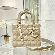 Small Lady Dior My ABCDior Bag Beige Cannage Lambskin 20x17x8cm - 1