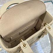 Small Lady Dior My ABCDior Bag Beige Cannage Lambskin 20x17x8cm - 6