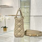 Small Lady Dior My ABCDior Bag Beige Cannage Lambskin 20x17x8cm - 5