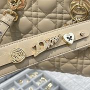 Small Lady Dior My ABCDior Bag Beige Cannage Lambskin 20x17x8cm - 3