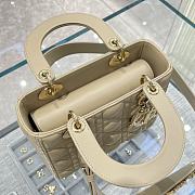 Small Lady Dior My ABCDior Bag Beige Cannage Lambskin 20x17x8cm - 4