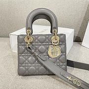 Small Lady Dior My ABCDior Bag Stone Gray Cannage Lambskin 20x17x8cm - 1