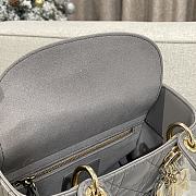 Small Lady Dior My ABCDior Bag Stone Gray Cannage Lambskin 20x17x8cm - 4