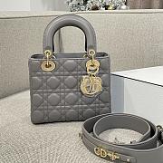 Small Lady Dior My ABCDior Bag Stone Gray Cannage Lambskin 20x17x8cm - 3