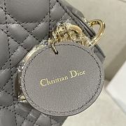 Small Lady Dior My ABCDior Bag Stone Gray Cannage Lambskin 20x17x8cm - 2