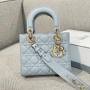 Small Lady Dior My ABCDior Bag Placid Blue Cannage Lambskin 20x17x8cm - 1