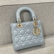 Small Lady Dior My ABCDior Bag Placid Blue Cannage Lambskin 20x17x8cm - 6