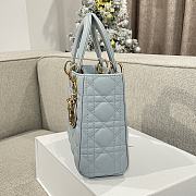 Small Lady Dior My ABCDior Bag Placid Blue Cannage Lambskin 20x17x8cm - 5