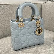 Small Lady Dior My ABCDior Bag Placid Blue Cannage Lambskin 20x17x8cm - 4