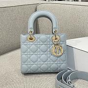 Small Lady Dior My ABCDior Bag Placid Blue Cannage Lambskin 20x17x8cm - 3