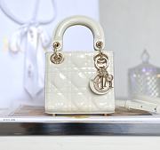 Dior Micro Lady Bag White Patent Cannage Calfskin 12x10x5cm - 5