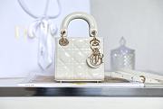 Dior Micro Lady Bag White Patent Cannage Calfskin 12x10x5cm - 6