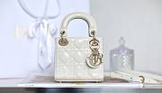 Dior Micro Lady Bag White Patent Cannage Calfskin 12x10x5cm - 1