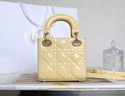 Dior Micro Lady Bag Yellow Patent Cannage Calfskin 12x10x5cm - 2