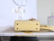 Dior Micro Lady Bag Yellow Patent Cannage Calfskin 12x10x5cm - 3