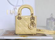 Dior Micro Lady Bag Yellow Patent Cannage Calfskin 12x10x5cm - 4