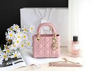 Mini Lady Dior Bag Powder Pink Cannage Lambskin 17x15x7cm - 1