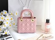 Mini Lady Dior Bag Powder Pink Cannage Lambskin 17x15x7cm - 5