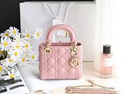 Mini Lady Dior Bag Powder Pink Cannage Lambskin 17x15x7cm - 4