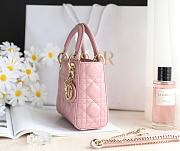 Mini Lady Dior Bag Powder Pink Cannage Lambskin 17x15x7cm - 3