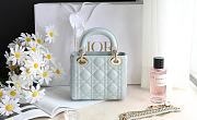 Mini Lady Dior Bag Sky Blue Cannage Lambskin 17x15x7cm - 4