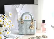 Mini Lady Dior Bag Sky Blue Cannage Lambskin 17x15x7cm - 6