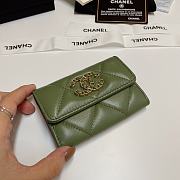 CHANEL 19 Flap Card Holder Khaiki Green size 11x9 cm - 2