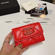 CHANEL 19 Flap Card Holder Orange size 11x9 cm - 1