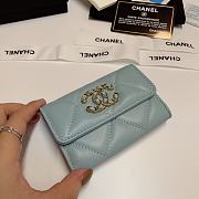 CHANEL 19 Flap Card Holder Light Blue size 11x9 cm - 5