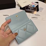 CHANEL 19 Flap Card Holder Light Blue size 11x9 cm - 4