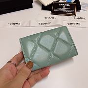 CHANEL 19 Flap Card Holder Mint Green size 11x9 cm - 5