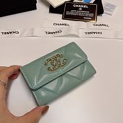 CHANEL 19 Flap Card Holder Mint Green size 11x9 cm - 2