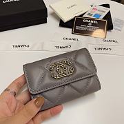 CHANEL 19 Flap Card Holder Dark Gray size 11x9 cm - 1