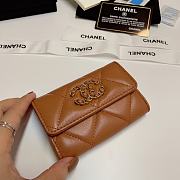 CHANEL 19 Flap Card Holder Brown size 11x9 cm - 6