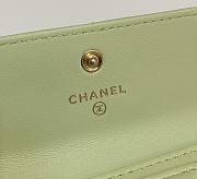 CHANEL 19 Flap Card Holder Pastel Green size 11x9 cm - 6