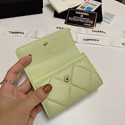 CHANEL 19 Flap Card Holder Pastel Green size 11x9 cm - 5