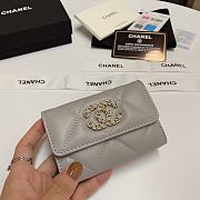 CHANEL 19 Flap Card Holder Gray size 11x9 cm - 1