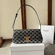 Celine Medium Celine Lola Bag In Triomphe Canvas Two-Tone Black 28x12x5cm - 1