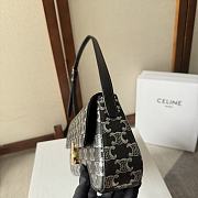 Celine Medium Celine Lola Bag In Triomphe Canvas Two-Tone Black 28x12x5cm - 6