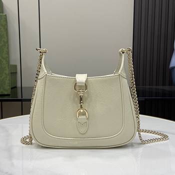 Gucci Jackie Notte Mini Bag White Patent 19.5x18x3.5cm