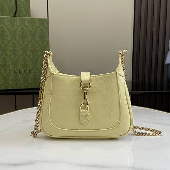 Gucci Jackie Notte Mini Bag Light Yellow Patent 19.5x18x3.5cm