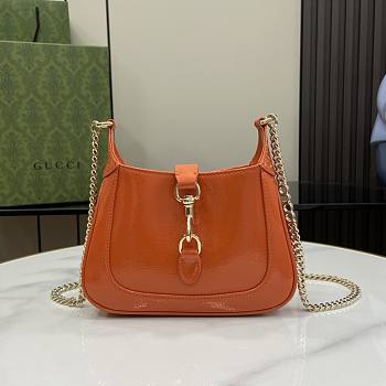 Gucci Jackie Notte Mini Bag Orange Patent 19.5x18x3.5cm