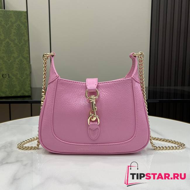 Gucci Jackie Notte Mini Bag Pink Patent 19.5x18x3.5cm - 1