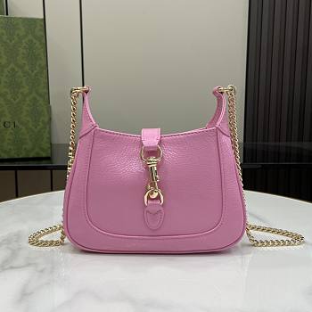 Gucci Jackie Notte Mini Bag Pink Patent 19.5x18x3.5cm