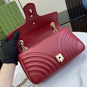 Gucci GG Marmont Small Shoulder Bag Red 26x15x7cm - 3