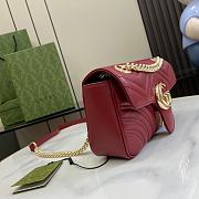 GG Marmont Mini Shoulder Bag Red 22x13x6cm - 5