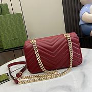 GG Marmont Mini Shoulder Bag Red 22x13x6cm - 3