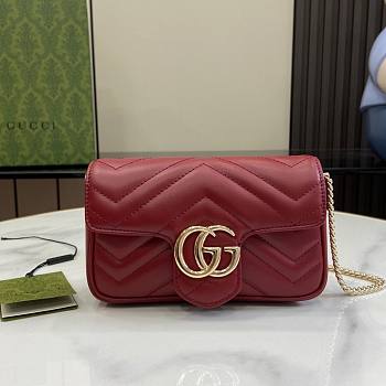 Gucci GG Marmont Supper Mini Bag Red 15.5x10x4.5cm